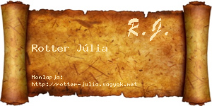 Rotter Júlia névjegykártya